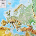 Рельефные карты континентов, частей света