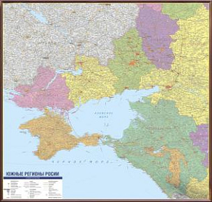 Рельефная карта новых регионов России, административная