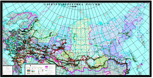 Настенная карта Электроэнергетика Российской Федерации